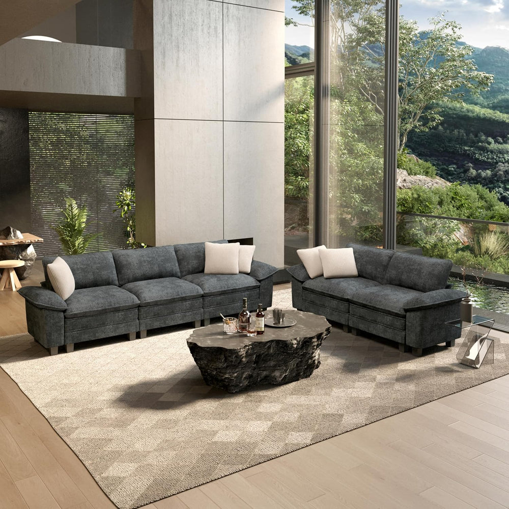 HERA'S HOUSE 2 Pieces Modular Loveseat Couch & 3-Seat Sectional Sofa Set