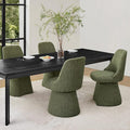 Swivel Dining Chairs Set of 4, Upholstered Mid Century Modern Deskchair with High Back, Linen Fabric Kitchen Chairs for Dining Room, Bedroom, Dressing Room, Green