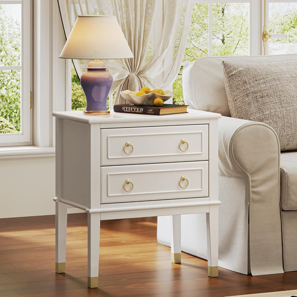 Huuger 27.6 Inch Tall Nightstand with Charging Station, USB-C Port, Larger Ni...