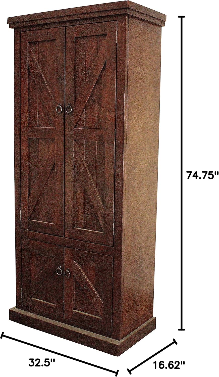 American Heartland MFG. Rustic Double Door Pantry, Concord Cherry