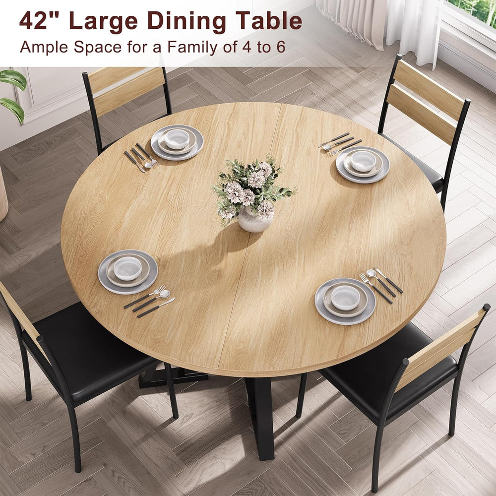 Jocoevol Round Dining Table,Kitchen Dining Room Circle Dinner Pedestal Table,...
