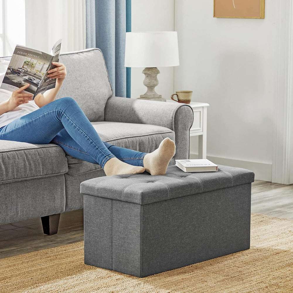 SONGMICS Mazie Collection - 30 Inches Ottoman Storage Bench, 21 Gal. Folding ...