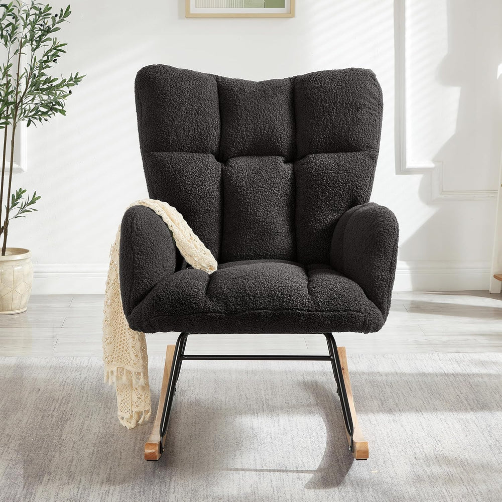 Adulto Bedroom Rocking Chair Indoor Outdoor Teddy Fabric Upholstered G,A3 | E...