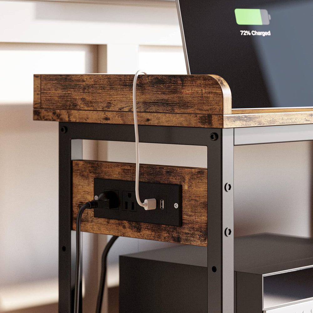 IRONCK Console Table with Power Outlet, One Piece Top, Sofa Table 55" | ...