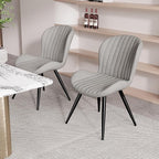 Nalupatio Dining Chairs Set of 2, Modern Dining Room Chairs Comfy Backrest Thick Upholstered Kitchen Chairs 19IN Height with Metal Legs Grey