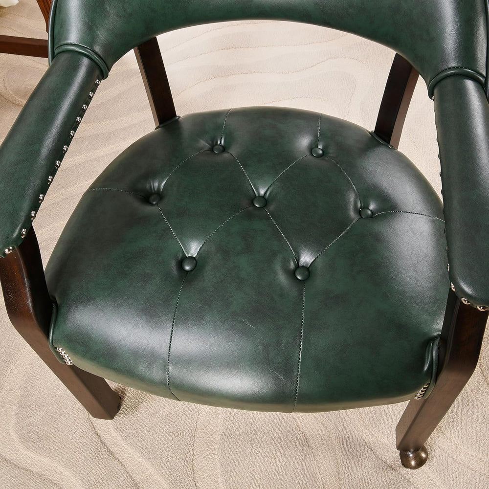 LEEMTORIG Set of 4 Large Dining Chairs with Casters and Arms, Rolling Dining ...