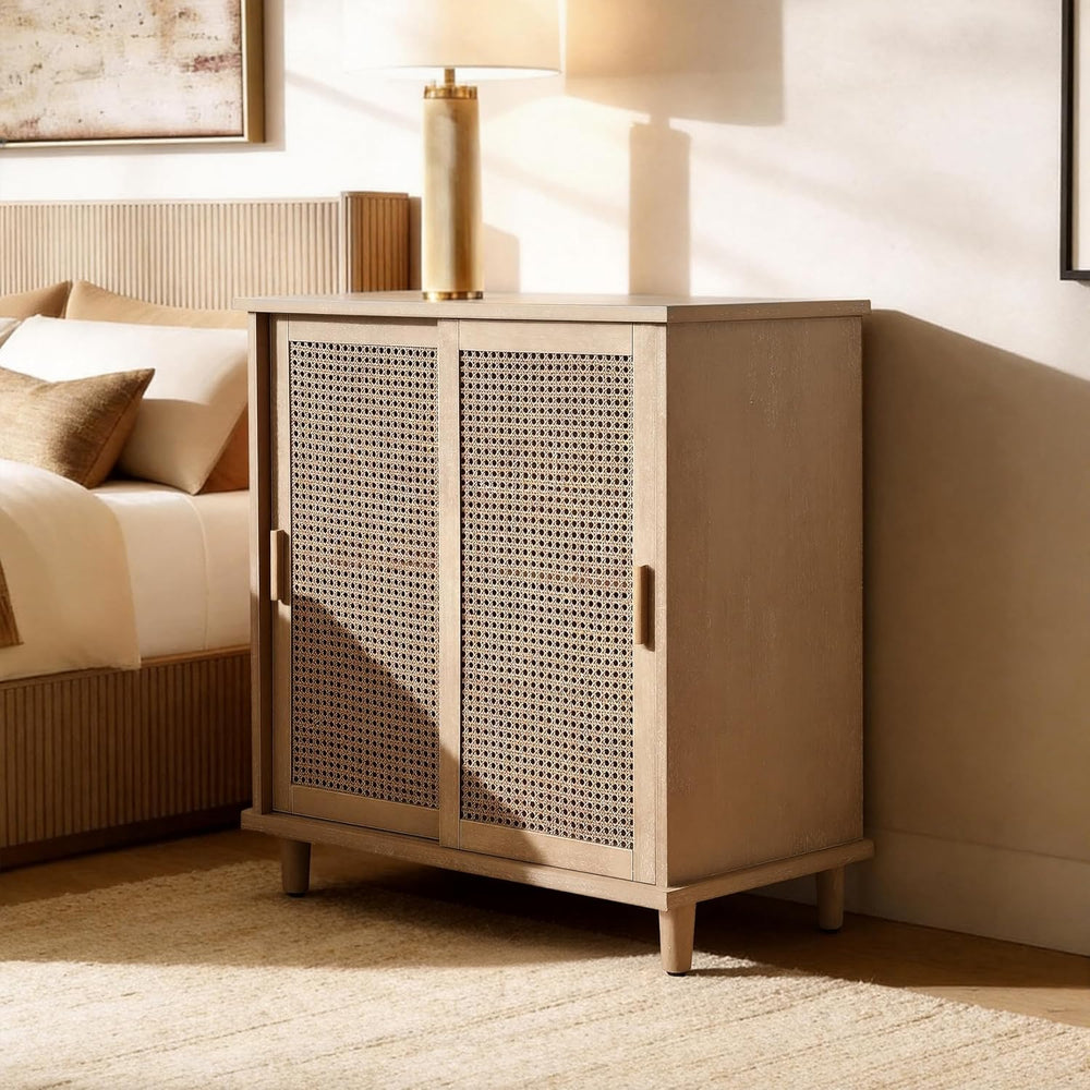 Fat Ant Sideboard Buffet Storage Cabinet, Rattan Credenza Buffet Table, Boho ...