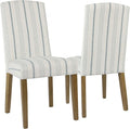 HomePop Classic Parsons Dining Chair - Blue Calypso Stripe (Set of 2)