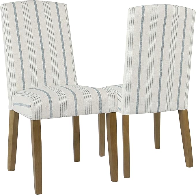 HomePop Classic Parsons Dining Chair - Blue Calypso Stripe (Set of 2)