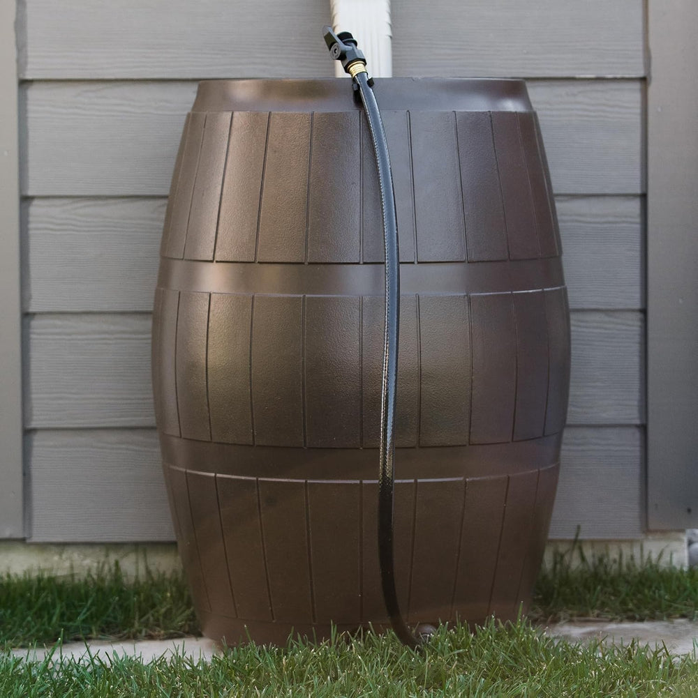 FCMP Outdoor Raincatcher 4000 Rain Barrel, Flat-Back Rainwater Catcher with S...