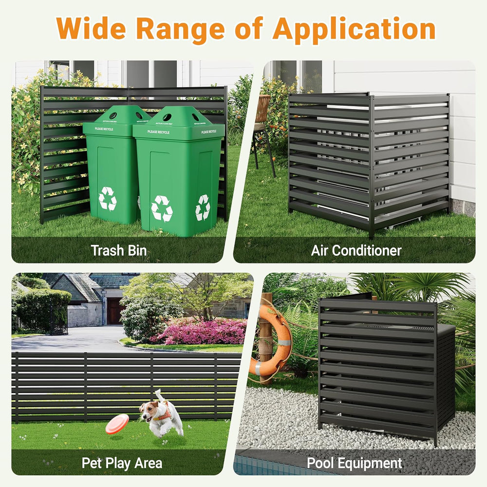 CJF 42" H x 38" W Metal Air Conditioner Fence, No Dig Outdoor Priva...