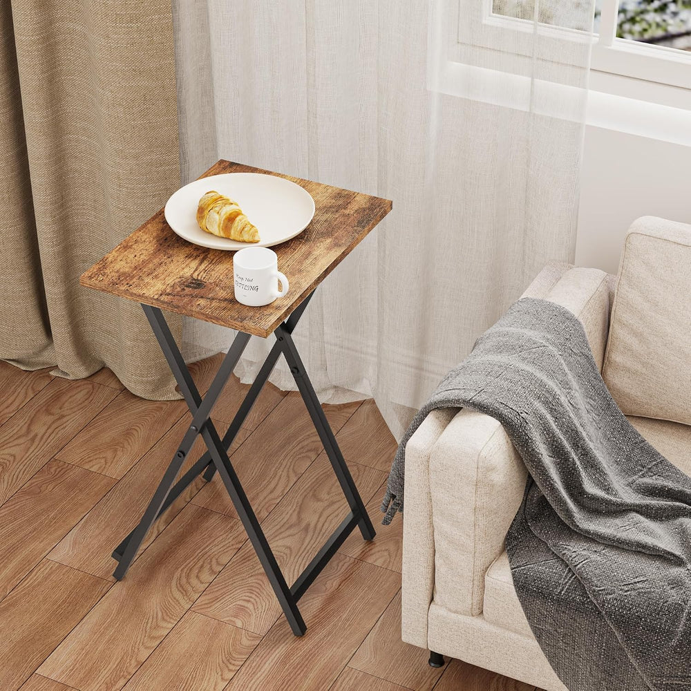 Acovy Foldable TV Trays, Small Folding Table, TV Trays Set of 2, TV Dinner Tr...