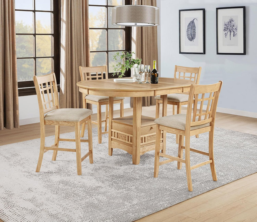 Coaster Home Furnishings - LAVON - 5-Piece Counter Height Dining Set - Oval E...