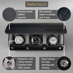 DailyWatch | Personalized Watch Roll Travel Case For 3 Watches - Handmade Genuine Leather Travel Case With Custom Engraving of Name or Initials -