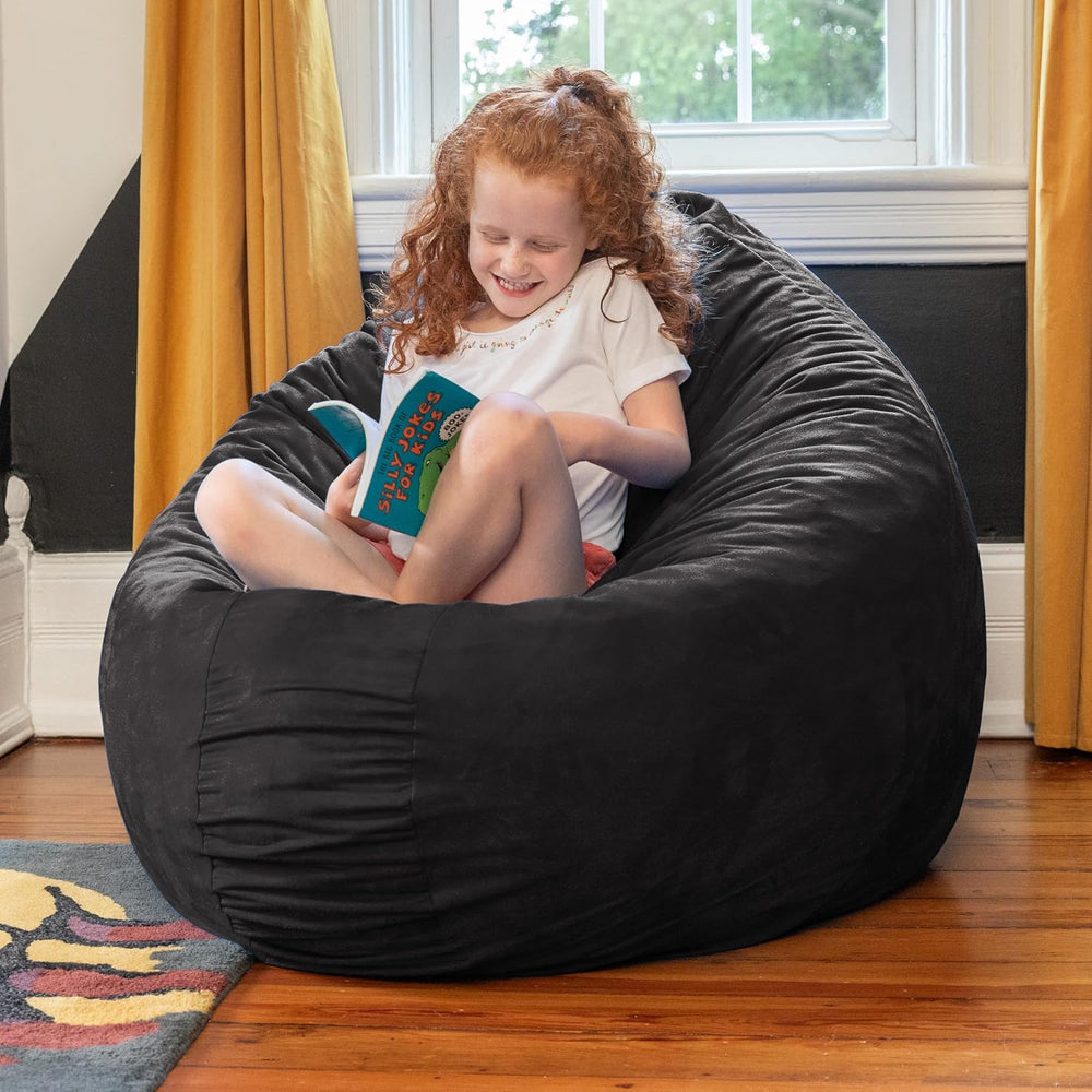 Jaxx 4 ft Cocoon Bean Bag Chair, Black