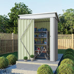 Flamaker 5x3 FT Storage Shed Waterproof Metal Garden Shed with Lockable Door Utility Tool Shed Outdoor Storage for Backyard, Patio and Lawn, Grey