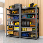 Storage Shelves, Garage Metal Shelving Unit 35"W x 18"D x 82"H, 6-Tier Adjustable, Double-Layer Column with Reinforced Ribs, Heavy-Duty, Capable of Bearing 3600 lbs for Garage, Warehouse, Kitchen