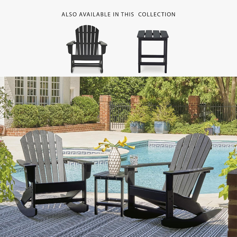 Signature Design by Ashley Sundown Treasure Outdoor Rocking Chair in Black, A...