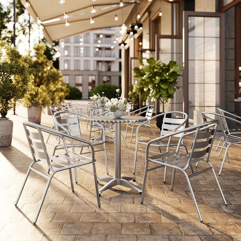 Flash Furniture Lila 4 Pack Commercial Aluminum Indoor-Outdoor Restaurant Sta...
