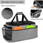Detailing Bag with Polisher Carry Bag, Large Detail Car Care Box for Auto Detailing Supplies, Car Wash Caddy & Trunk Organizer for Buffer Bottle Towel & Cleaning Kit, Gray, Patent Design