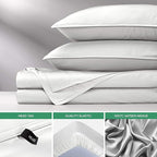 Twin XL Sheets by Pure Bamboo, Genuine 100% Organic Viscose Derived from Bamboo Bed Sheet Set, Luxuriously Soft & Cooling, Double Stitching, Lifetime Quality Promise (Twin XL, White)