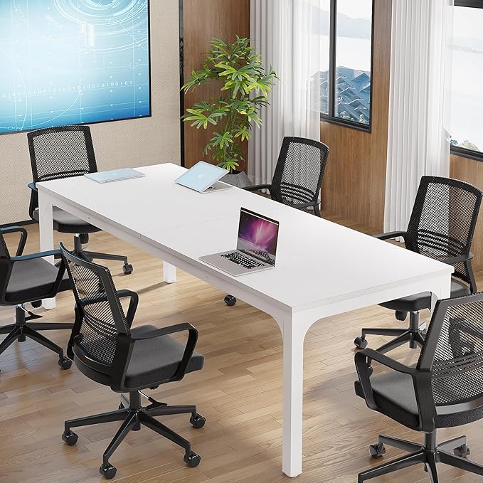 Tribesigns 6.5FT Conference Table, 78.7 Inche Rectangle Meeting Seminar Table, Large Business Tables for 6-8 People (Only Table)