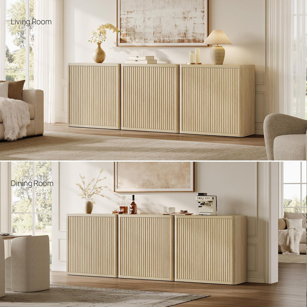 SICOTAS Buffet Cabinet with Storage Sideboard Accent Modern Credenza with Doo...