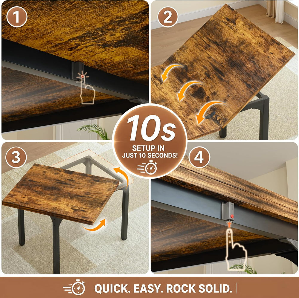 HUAHUU 5-Piece Dining Table Set for 4, Extendable Kitchen Table Set with 4 Up...
