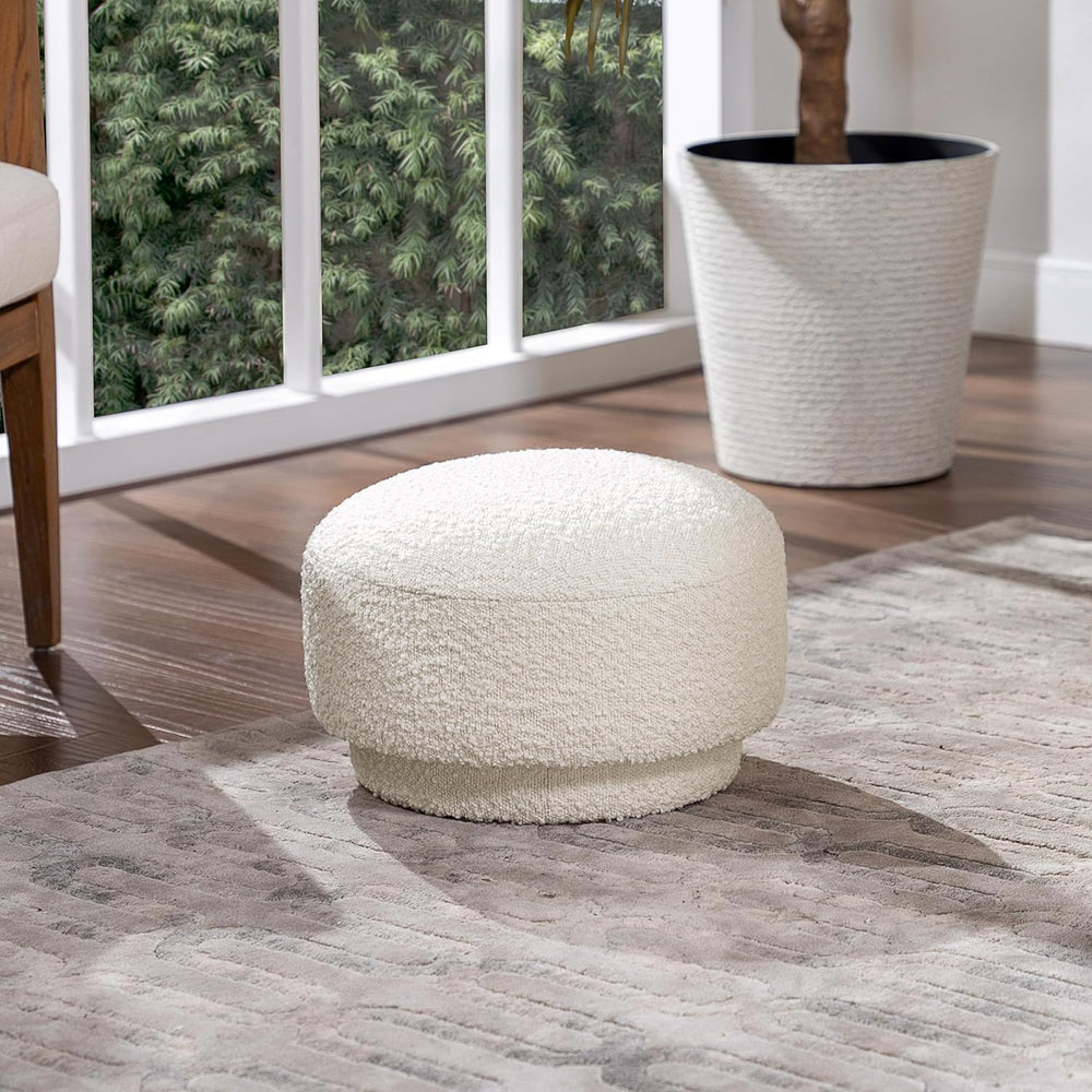 15" Small Foot Stool Ottoman Cute Foot Rest Round Mushroom Ottomans Mode...