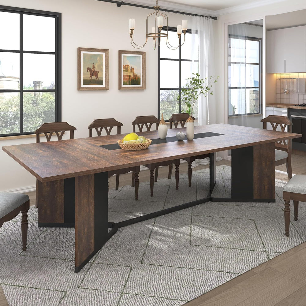 Hlivelood 94Inch Large Dining Table for 8 10 People,Wooden Rectangular Kitche...