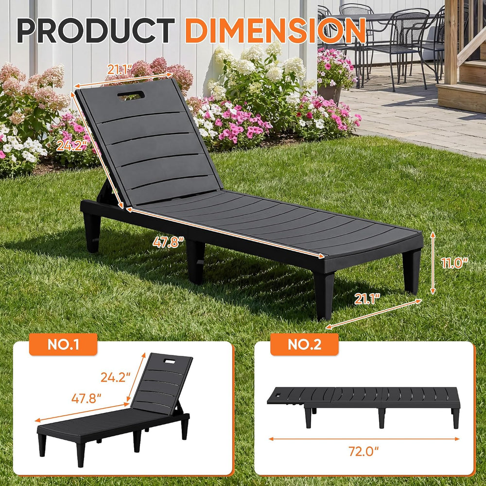 Homall Patio Chaise Lounge Chairs Set of 2, Outdoor Lightweight Lounge Chairs...