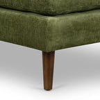 Poly and Bark Napa Velvet Ottoman in Distressed Green