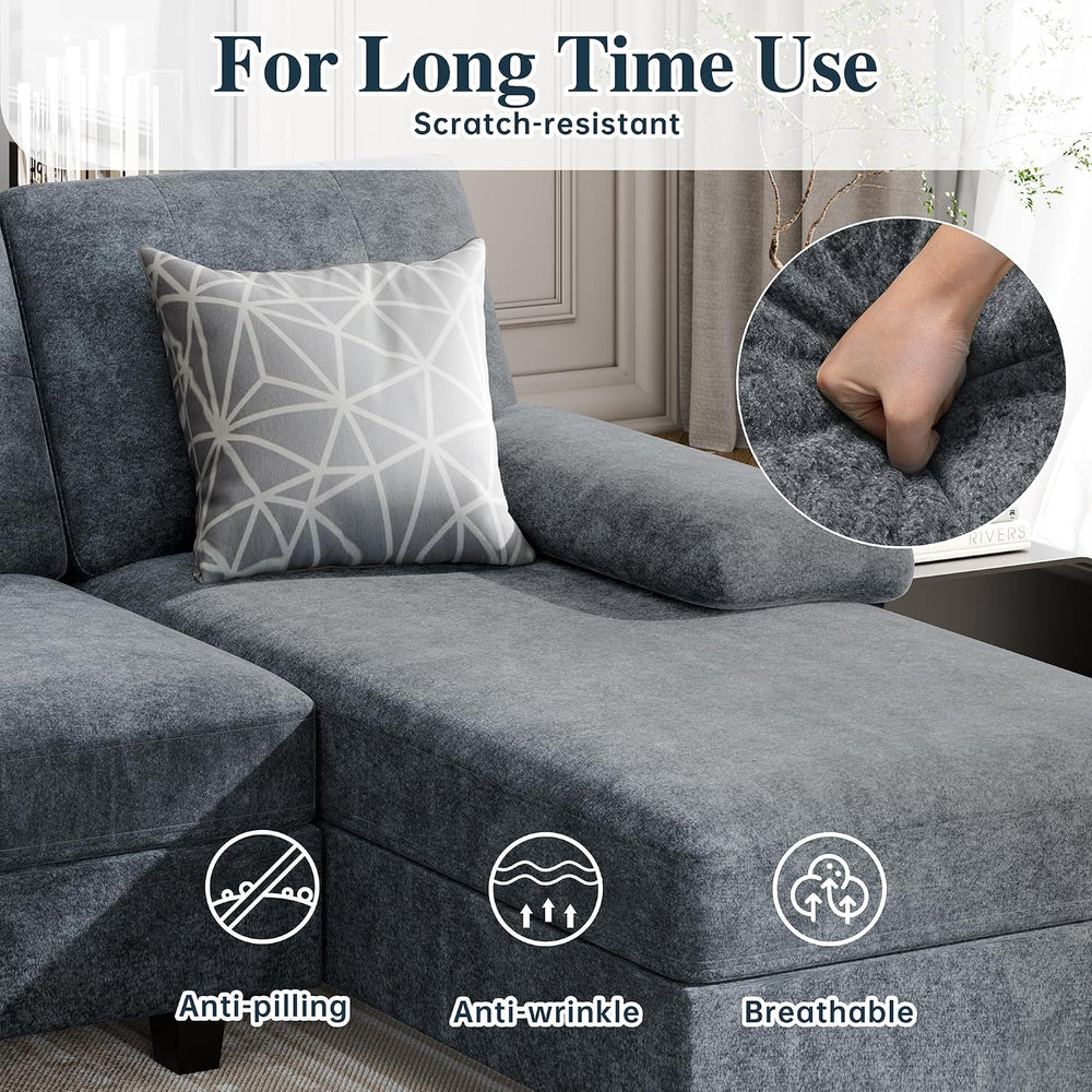 Sectional Couches for Living Room, U Shaped Couch 4 Seat Sectional Sofa with ...