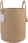 XUANGUO Rope Laundry Basket Laundry Hamper for Clothes Jute | Baby Nursery Hamper Bin and Woven Storage Basket for Living Room Bedroom Boho Tall Rope Baskets Blankets Toys Pillows Towels