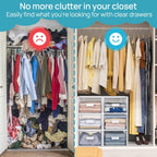 Vtopmart 4 Pack 18QT White Stackable Storage Drawers,Easily Assemble Acrylic Closet Organizers,Plastic Storage Bins for Bathroom,Cabinet,Kitchen Pantry,Under Sink Organization
