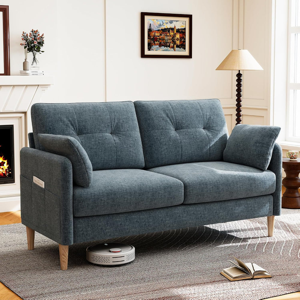 Hanherry Loveseat Sofa, 62.6" Small Couch for Living Room, Comfy Chenill...