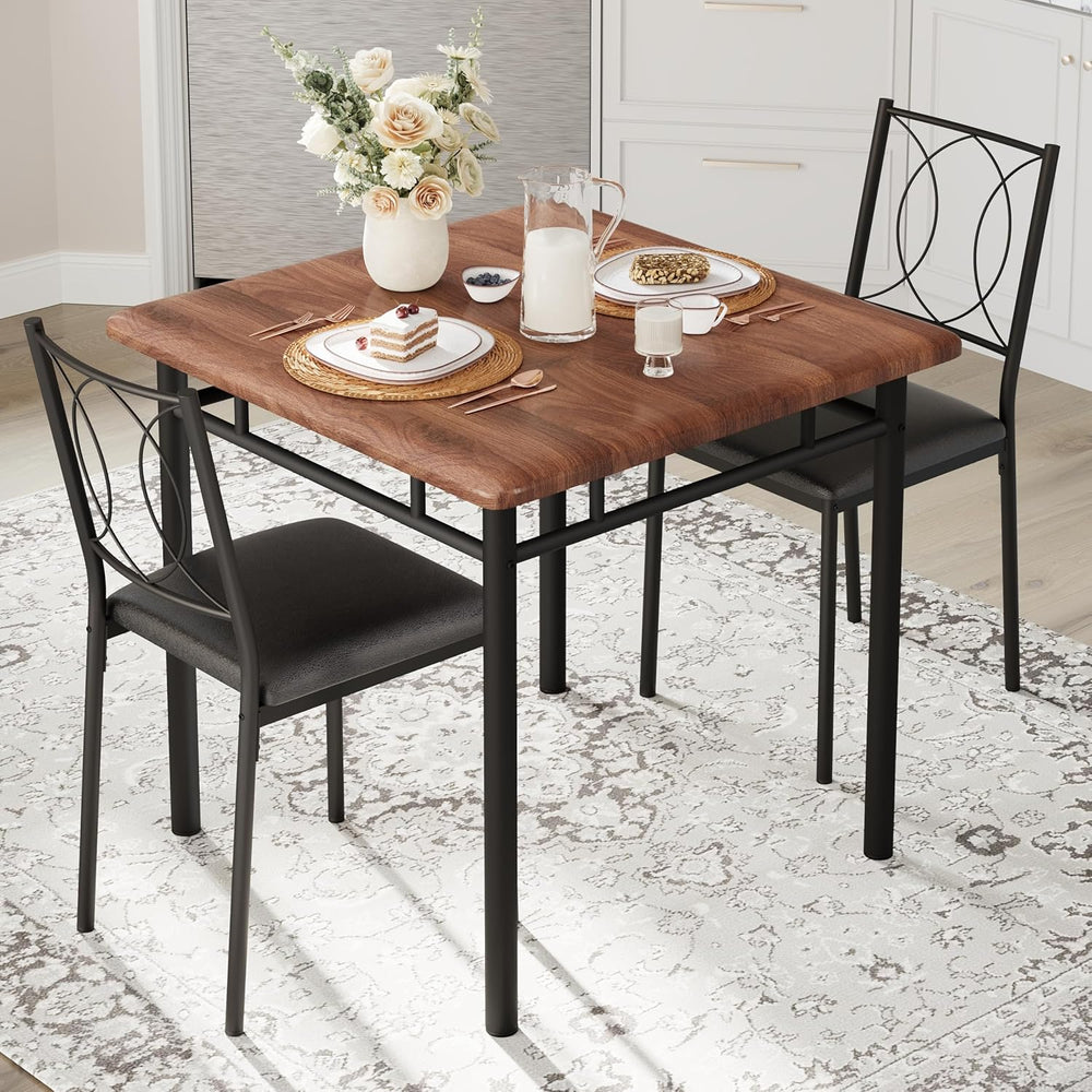 Garvee Dining Table Set for 2, Small Kitchen Table with Upholstered Chairs | ...