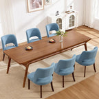 Dining Chairs Set of 6,Modern Dining Room Chairs with Thick Cushions,Upholstered Linen Fabric Kitchen Chairs for Kitchen Dining Room LIGHTBLUE
