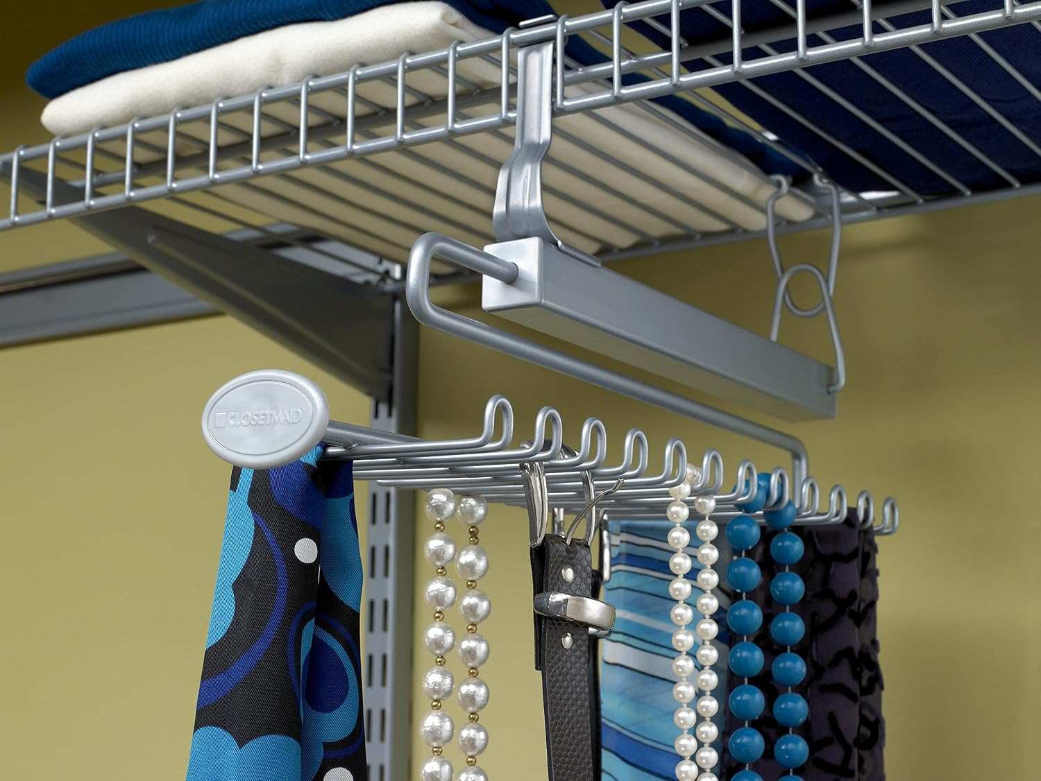 ClosetMaid 78060 Sliding Tie and Belt Rack for Wire Shelving