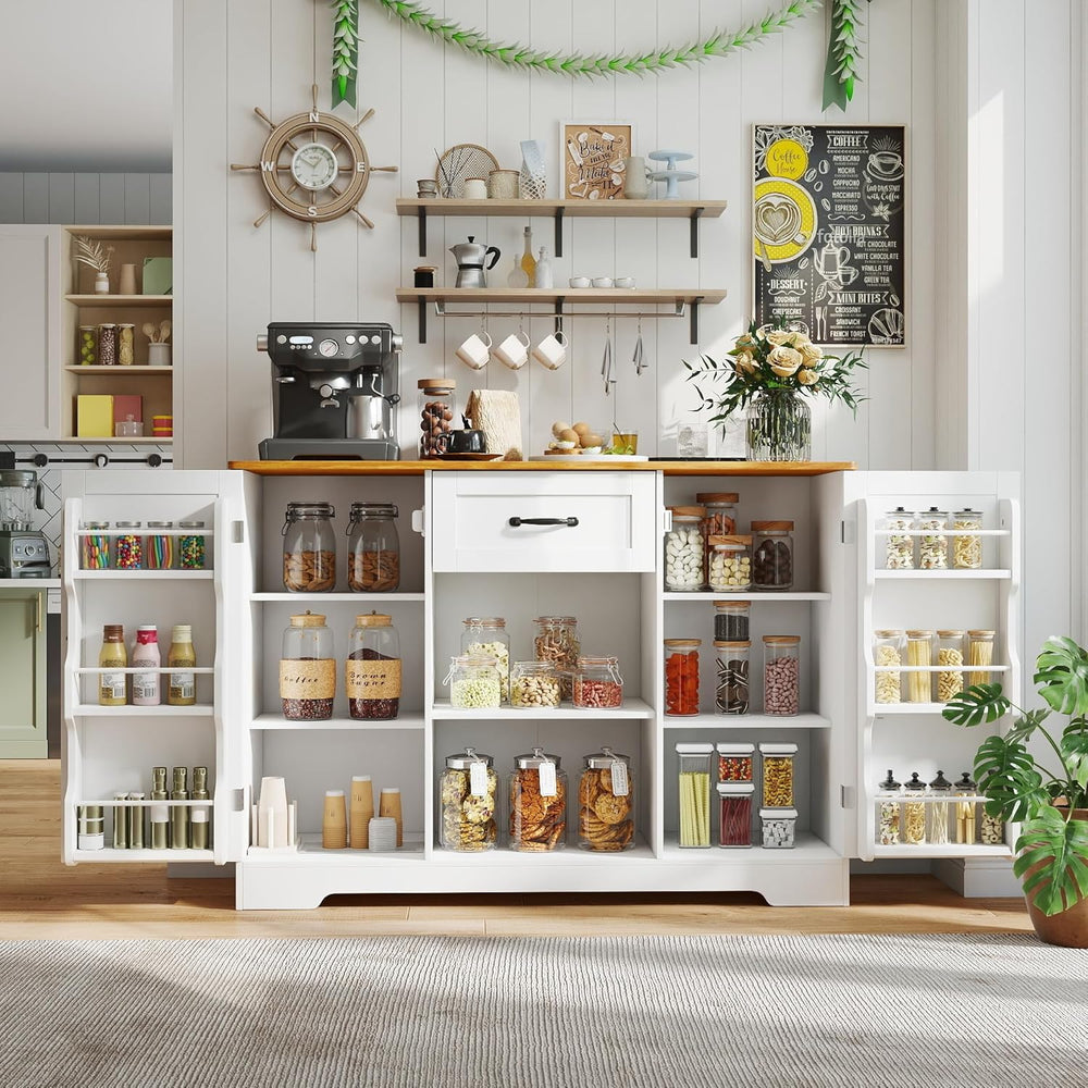 Gizoon 45" Kitchen Sideboard Buffet Cabinet with Storage Coffee Bar Cabi...