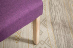 Roundhill Furniture Habit Solid Wood Tufted Parsons Purple Dining Chair, Set of 2