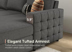 HONBAY Sectional Sleeper Sofa with Pull Out Bed U-Shape Sectional Couch Sleeper Bed with Storage Chaise 6 Seater Sleeper Sectional Sofa, Light Grey