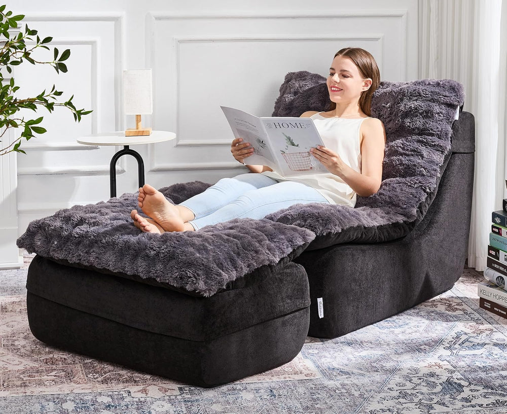 Hobestluk Small Couch Sofa Chaise Lounge Chair Recliner Chair with Footrest |...