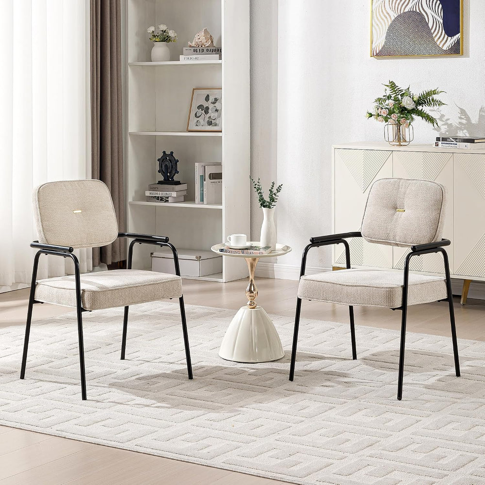 HENGJIANYI Accent Chair Dining Chair Set of 2, Chenille Upholstered Armchair ...