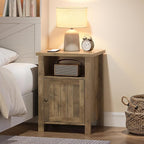 ChooChoo Farmhouse Nightstands Set of 2, Rustic Vintage End Side Table with Storage for Bedroom Living Room, Wash Gray