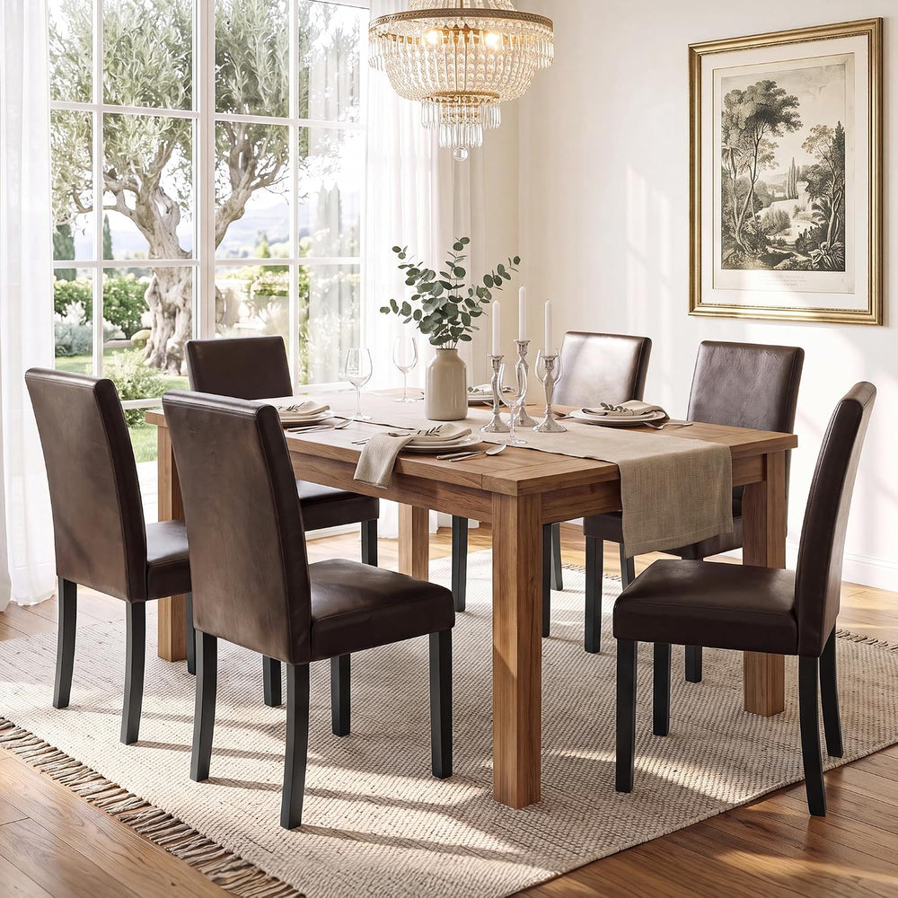 LSSPAID Dining Chairs Set of 6, Upholstered Leather Parsons Dining Room Chair...