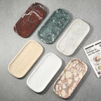 Koville Marble Tray, 10"x5" Marble Vanity Tray for Bathroom Countertop Kitchen Sink, Rectangular Stone Tray for Perfume Fragrance Jewelry Organizer, Decorative Catchall Tray(Bianco Palomino)