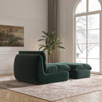 YVDNHP Bean Bag Chair with Ottoman, Cozy Comfy Reading Nook Chairs, Ultra Soft Corduroy Fabric Bean Bag Chairs for Adults, Reading Chair with Ottoman for Living Room, Bedroom Apartment (Green)