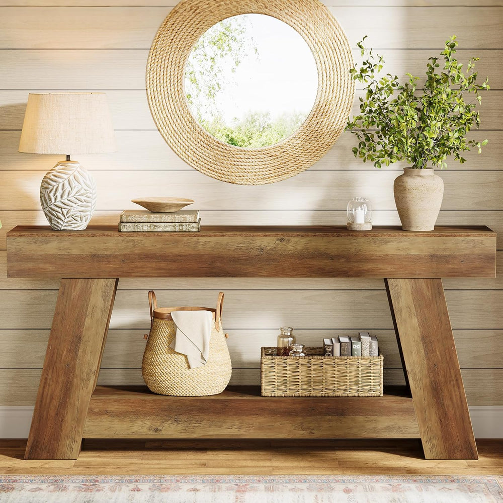 Tribesigns 70.9 Inch Long Console Tables, Farmhouse Entryway Table with Stora...