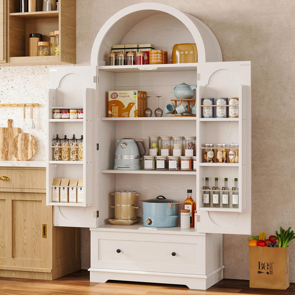 IRONCK 70.9 in Kitchen Pantry with Large Drawer Adjustable Shelves | kitchen ...